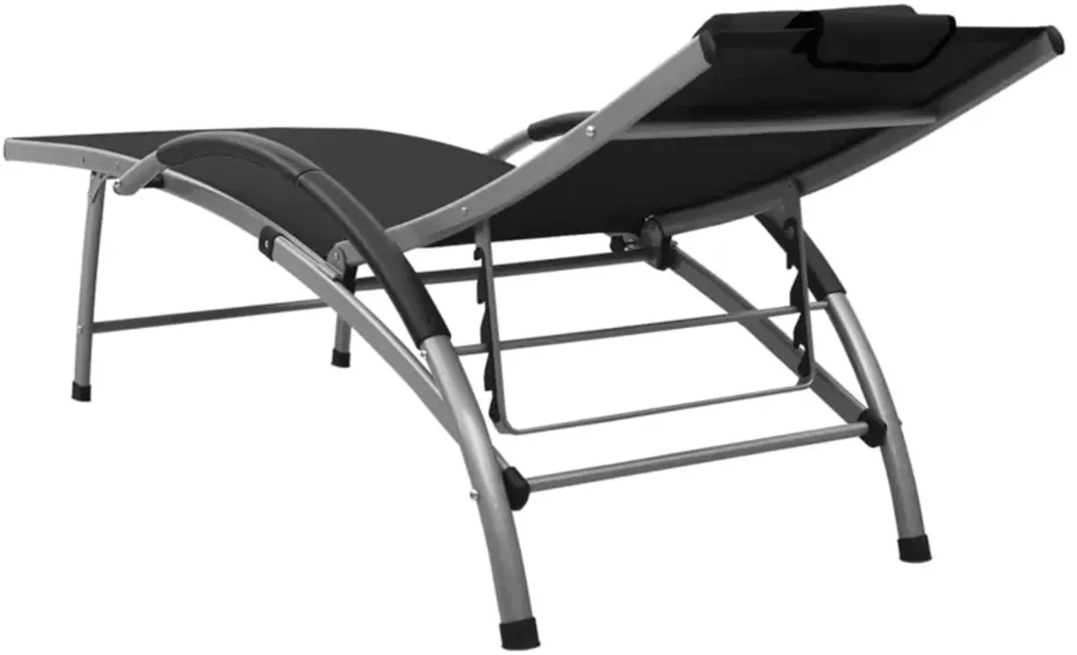 vidaXL Sun Lounger Textilene and Aluminum Black