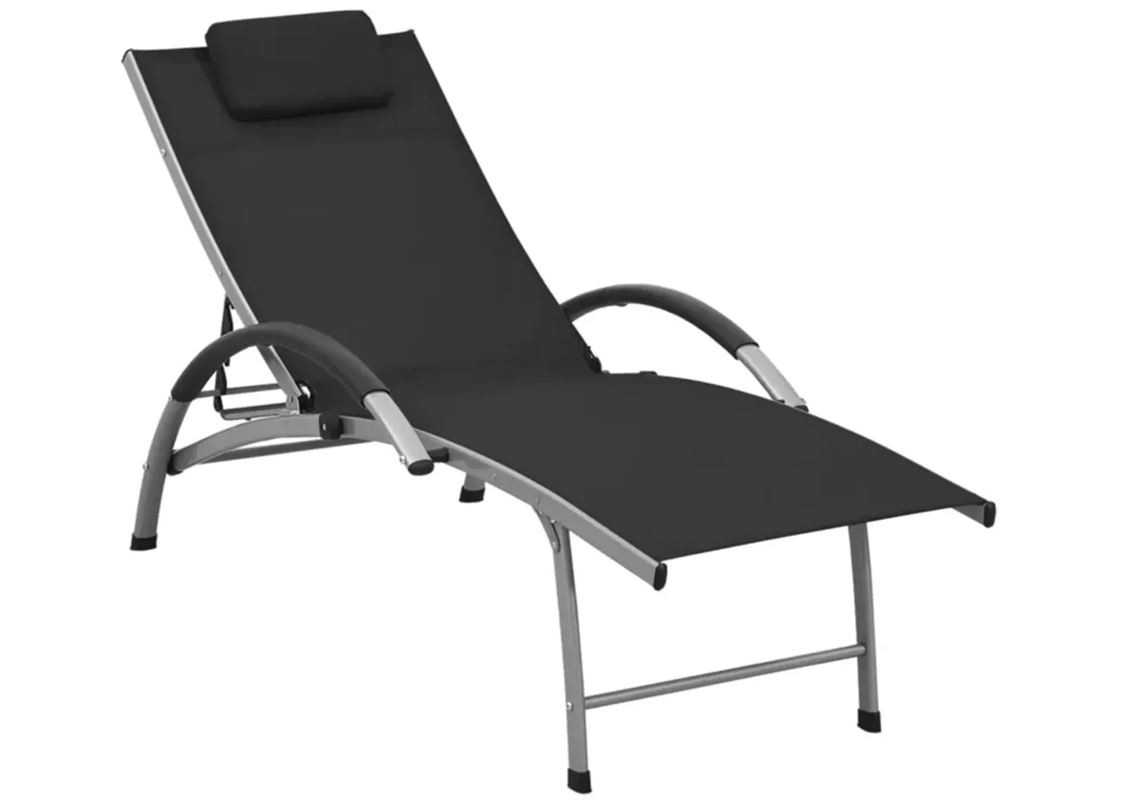 vidaXL Sun Lounger Textilene and Aluminum Black