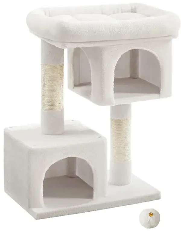 Cat Tree with Sisal-Covered Scratching Posts and 2 Plush Condos