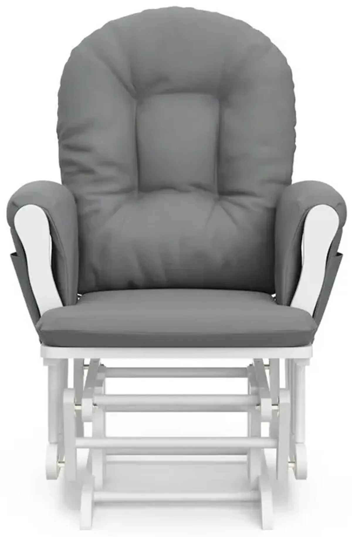 Storkcraft Hoop Glider and Ottoman - White with Gray