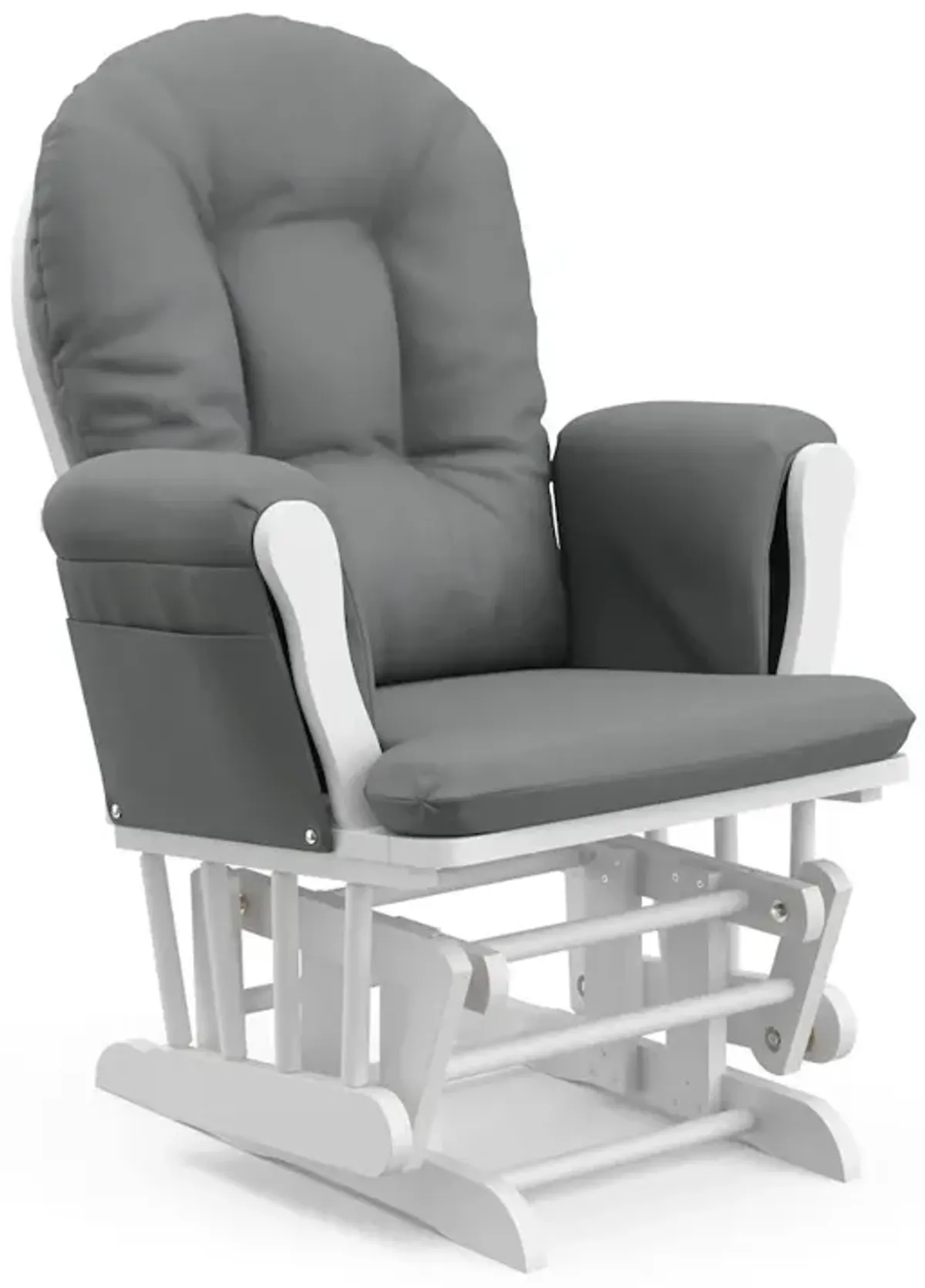 Storkcraft Hoop Glider and Ottoman - White with Gray