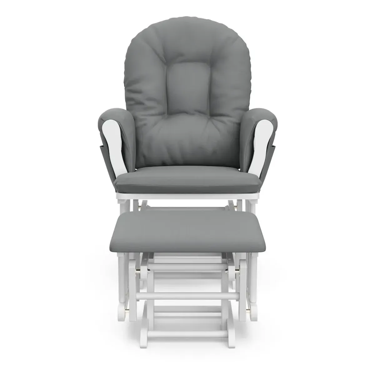 Storkcraft Hoop Glider and Ottoman - White with Gray