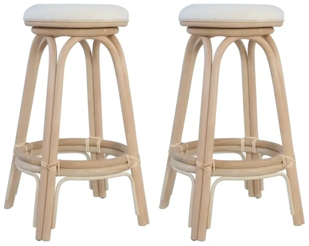 vidaXL Bar Stools 2 pcs Natural Rattan