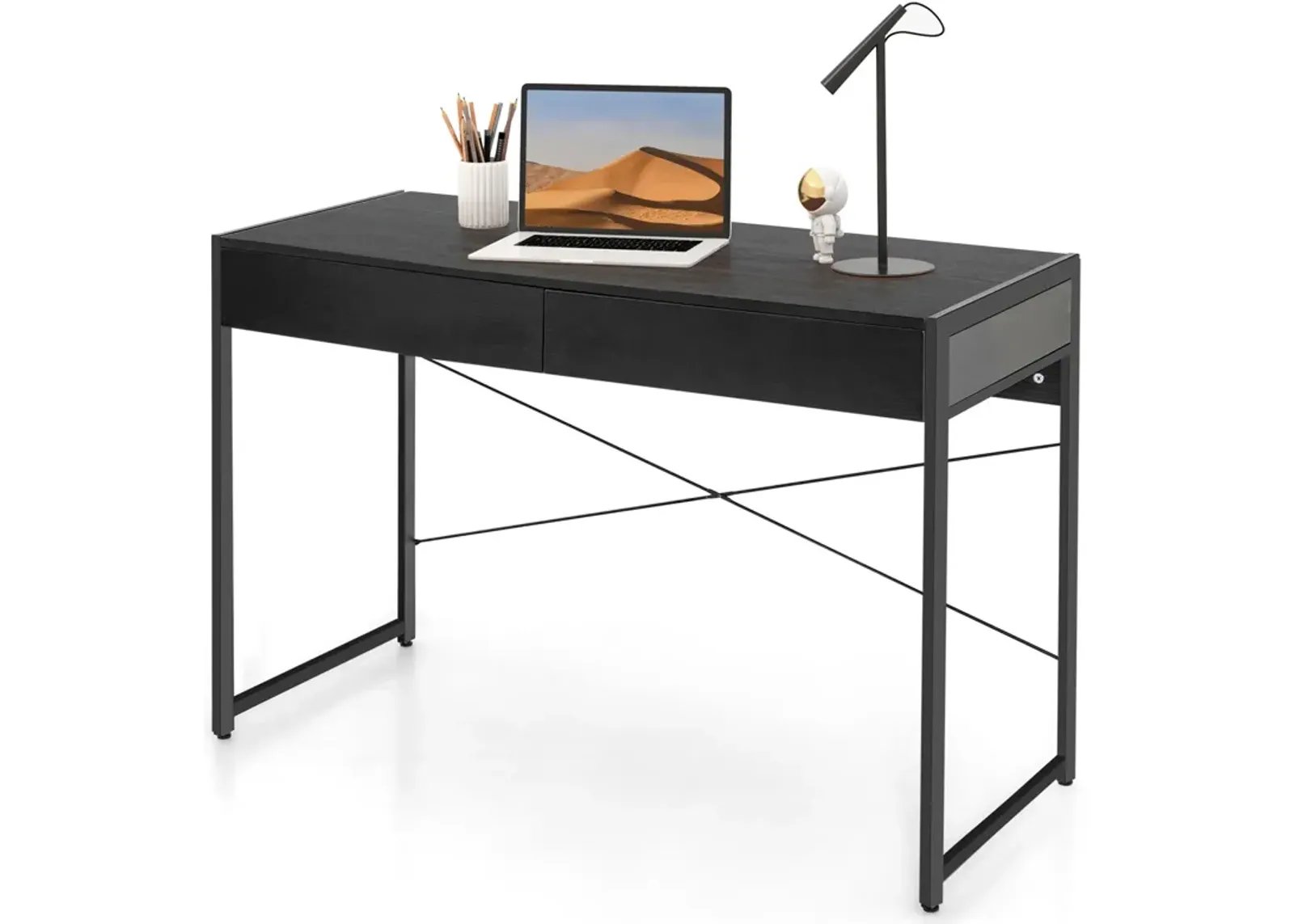 Drawer Home Office Desk with Steel Frame