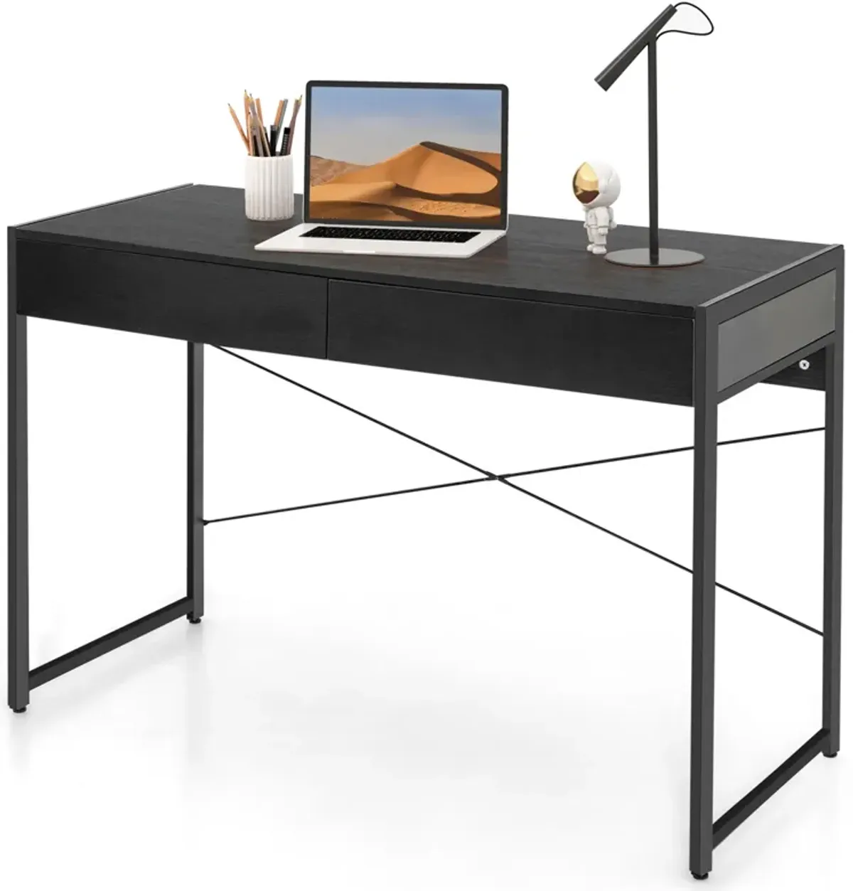 Drawer Home Office Desk with Steel Frame