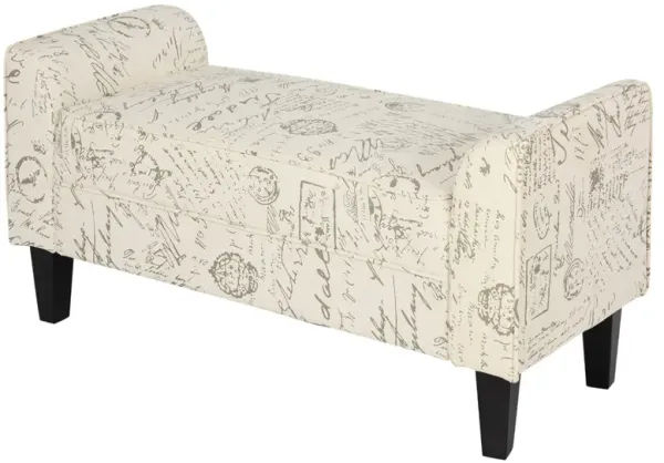 Chic Bedroom Accent: Modern Upholstered Bed Bench with Signature Print