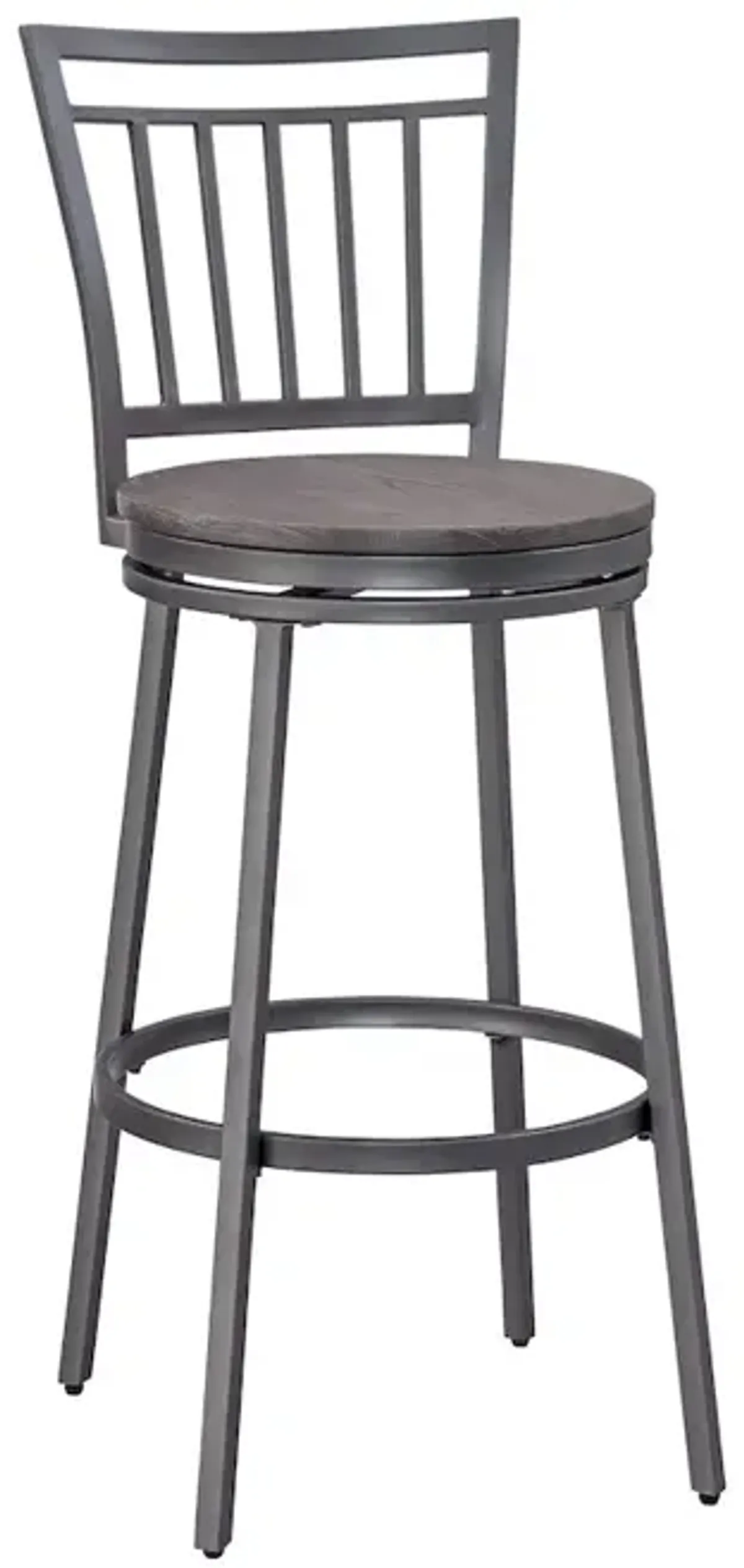 Stockton 25" Metal Swivel Stool - Slate Grey - Grey Oak Seat