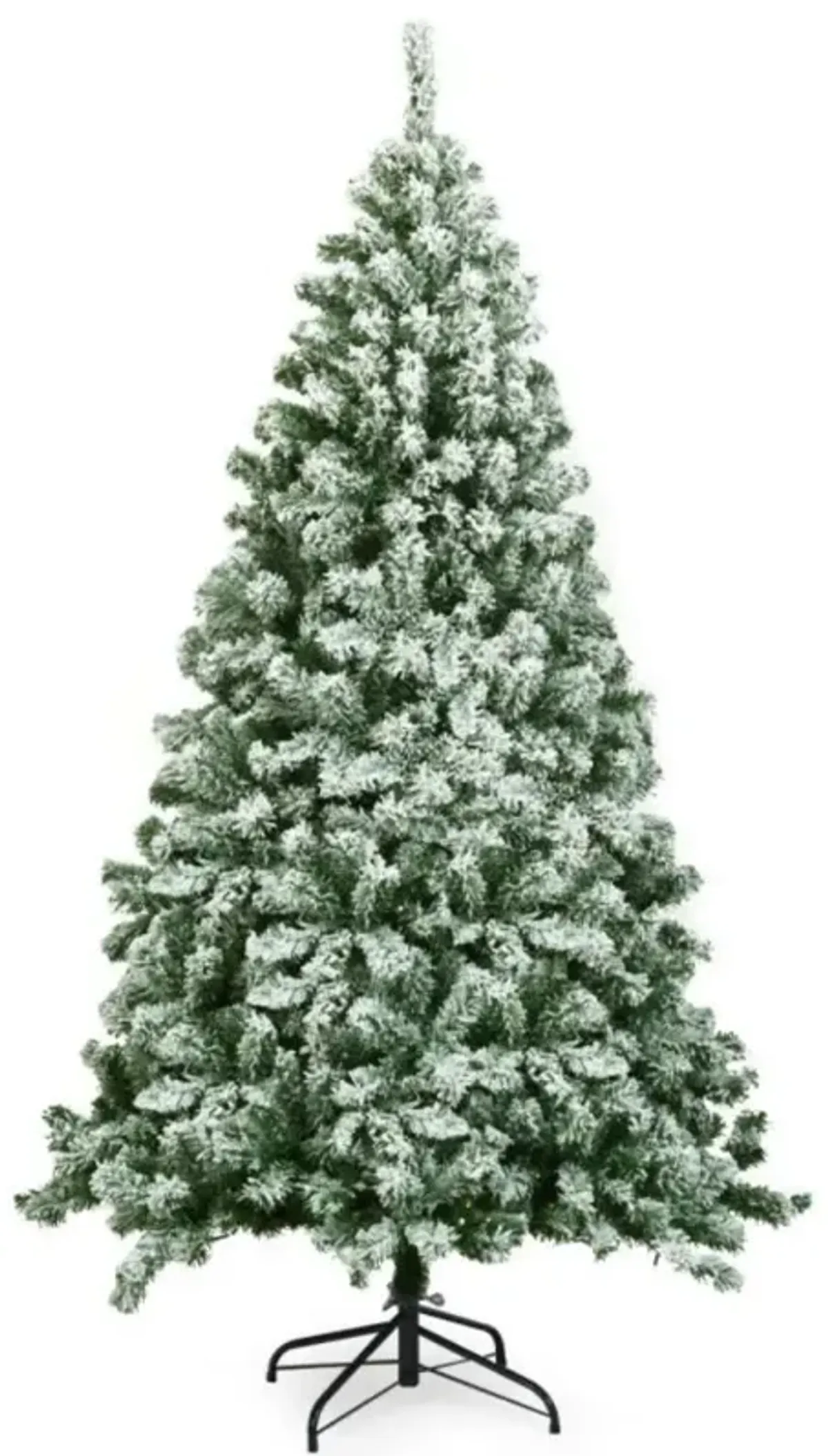 Hivvago Snow Flocked Artificial Christmas Tree Hinged with Tips