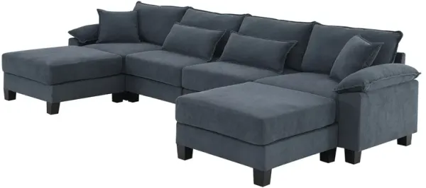 MONDAWE Corduroy Modular Sectional Sofa,U Shaped Couch with Armrest Bags,6 Seat Freely Combinable Sofa Bed Indoor Furniture for Living Room