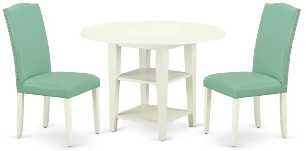 Dining Room Set Linen White, SUEN3-LWH-57