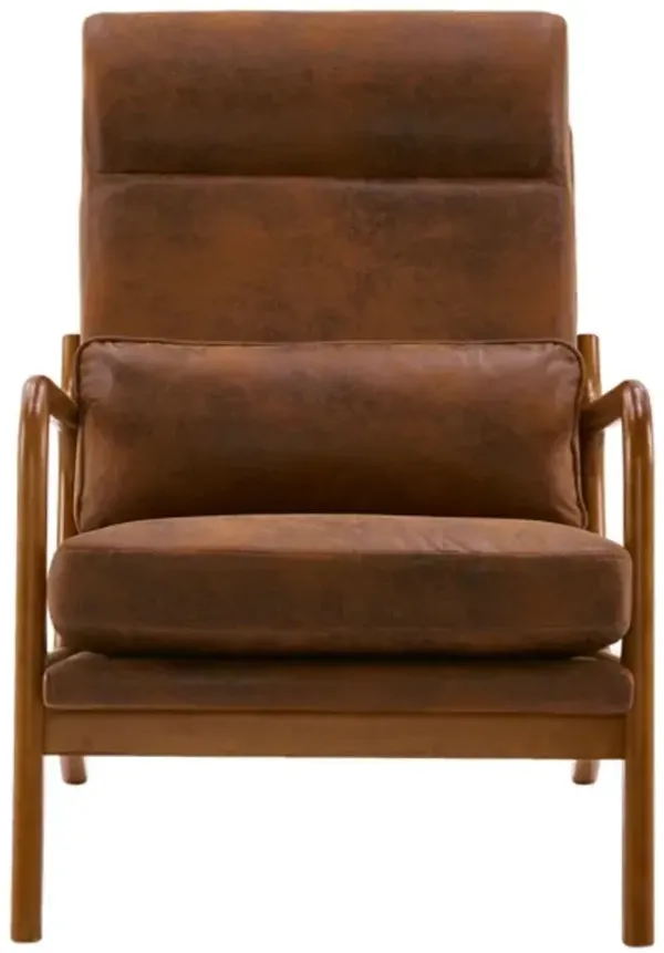 Armrest & Backrest Indoor Leisure Chair Comfortable Upholstered Lounge Chair for Home