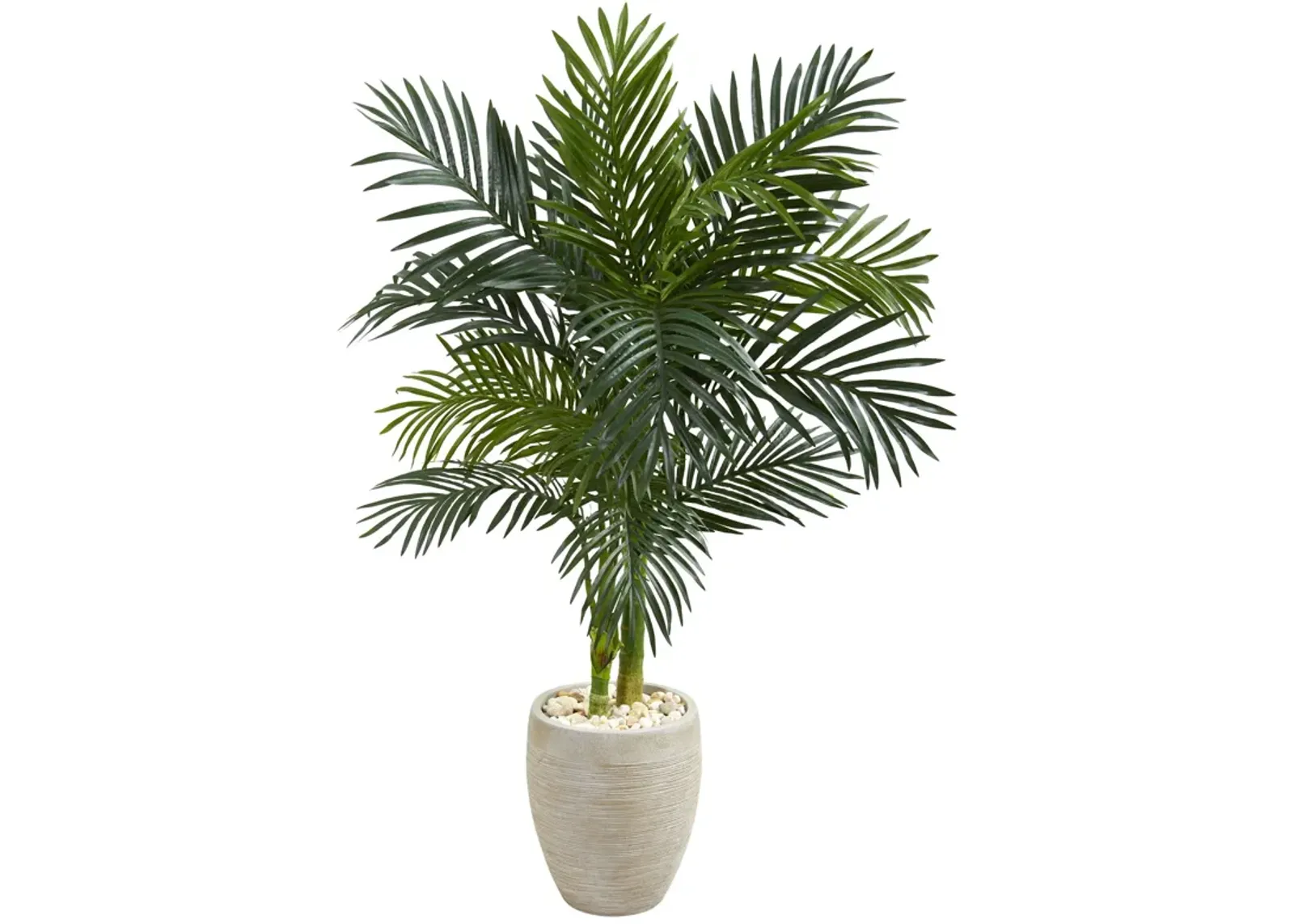 HomPlanti 4.5 Feet Golden Cane Palm Artificial Tree in Oval Planter