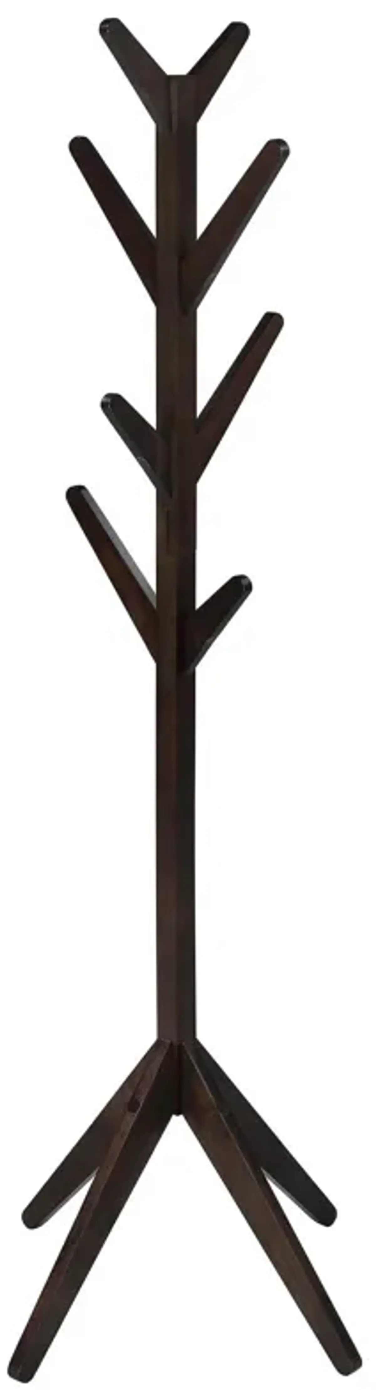 Margo Coat Rack, 8 Hooks and Tree Inspired Design, Brown Solid wood - Benzara