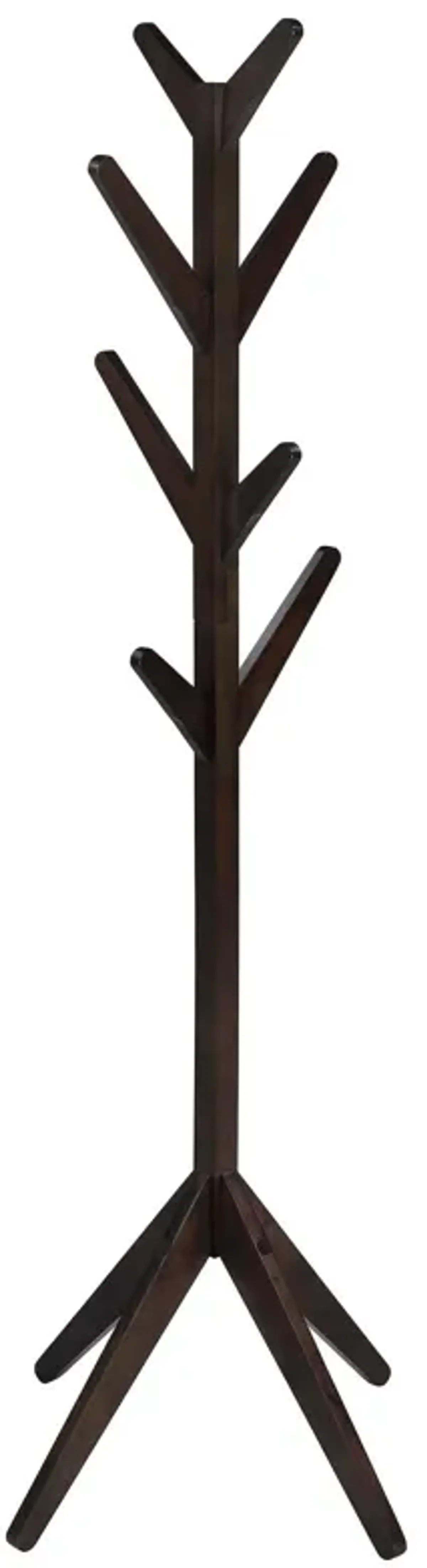 Margo Coat Rack, 8 Hooks and Tree Inspired Design, Brown Solid wood - Benzara