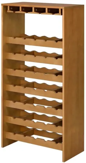 Hanzi Wine Cabinet, Oak Finish