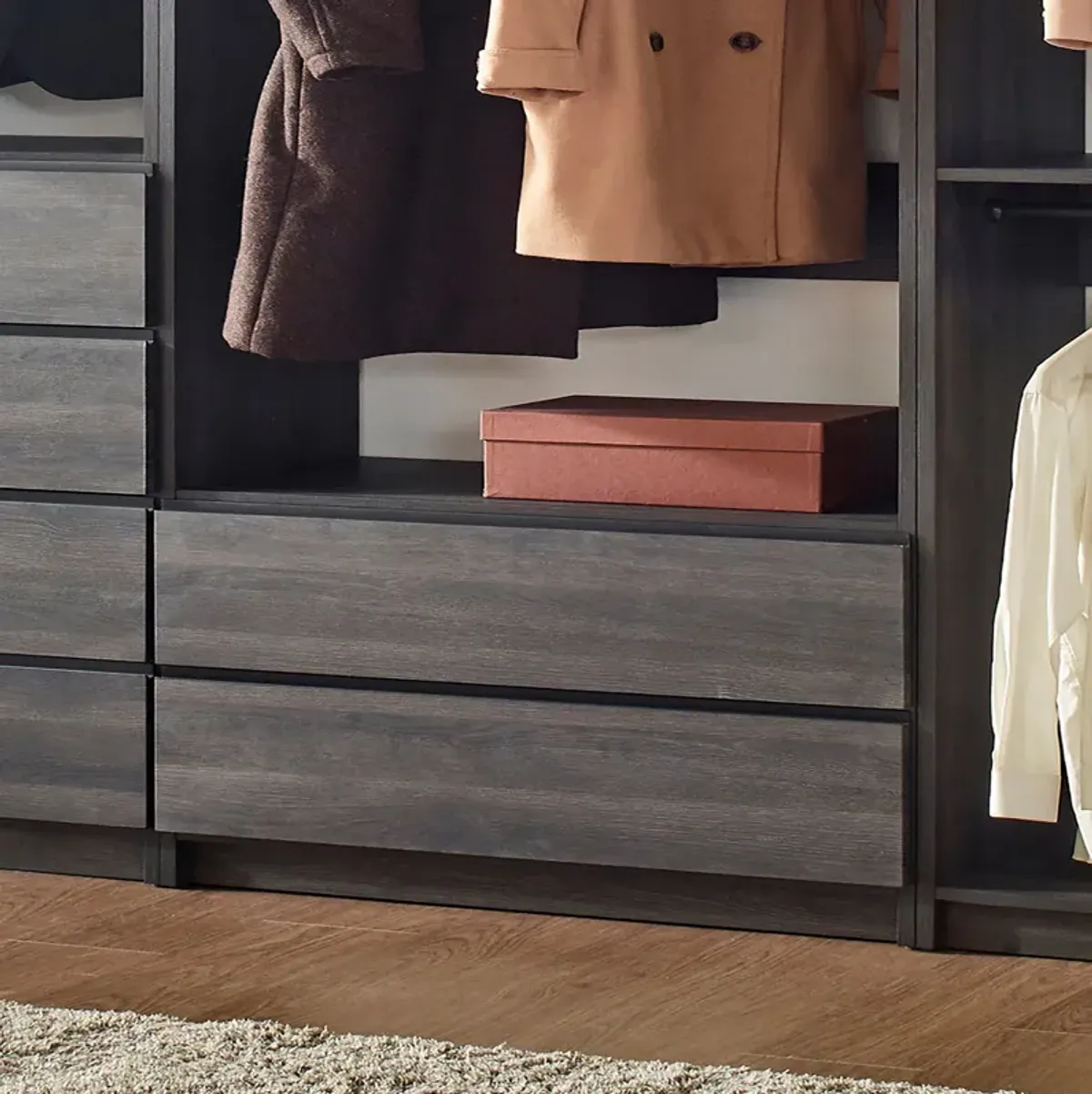 Prosper Gray Freestanding Walk in Wood Closet System