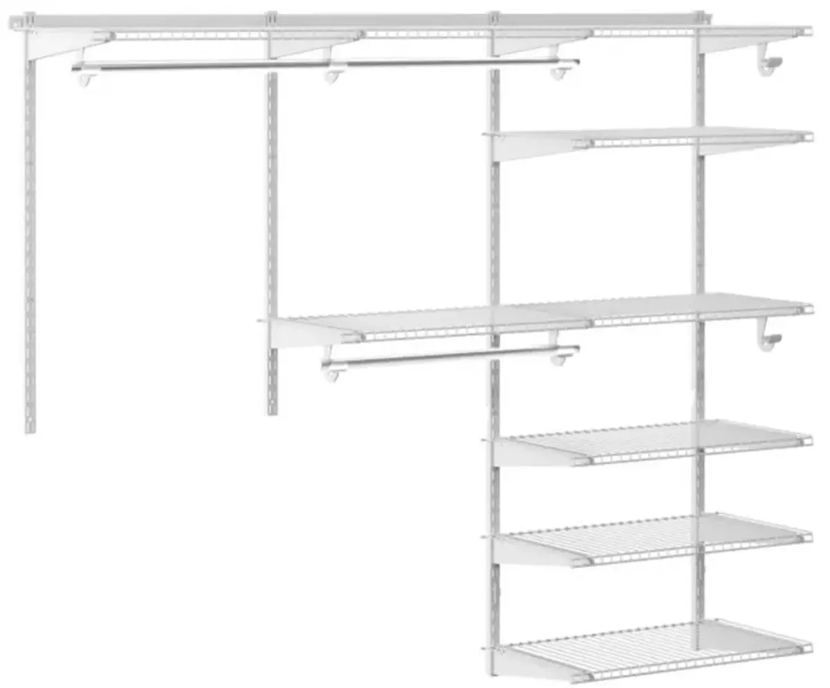 Hivvago Adjustable Closet Organizer Kit with Shelves and Hanging Rods for 4 to 6 Feet