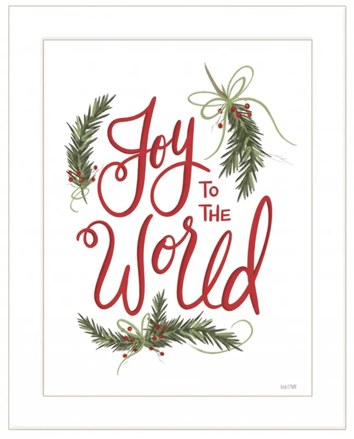 Joy To The World 2 White Framed Print Wall Art