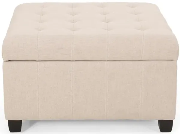 Streamdale Chic Waffle-Stitch Storage Ottoman Unclutter in Style