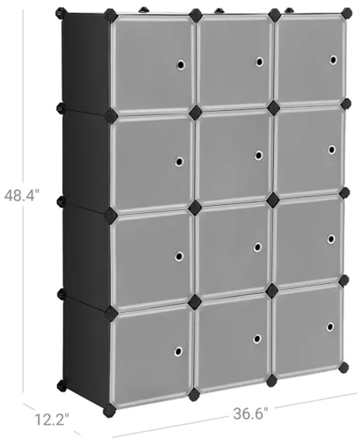 Cube Storage with Door, Set of 12 Plastic Cube