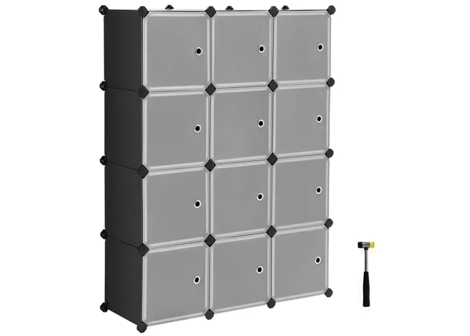 Cube Storage with Door, Set of 12 Plastic Cube