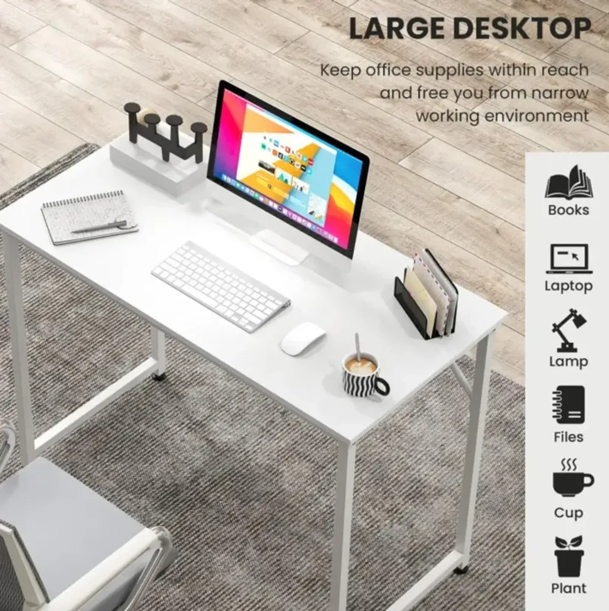 Hivvago L Shaped Computer Desk and Writing Workstation for Home and Office