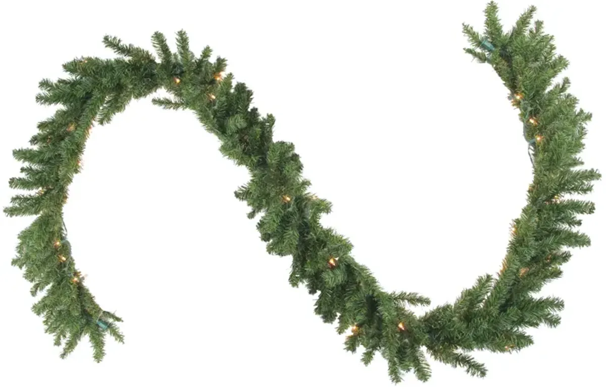 9' x 12" Pre-Lit Canadian Pine Artificial Christmas Garland - Clear Lights