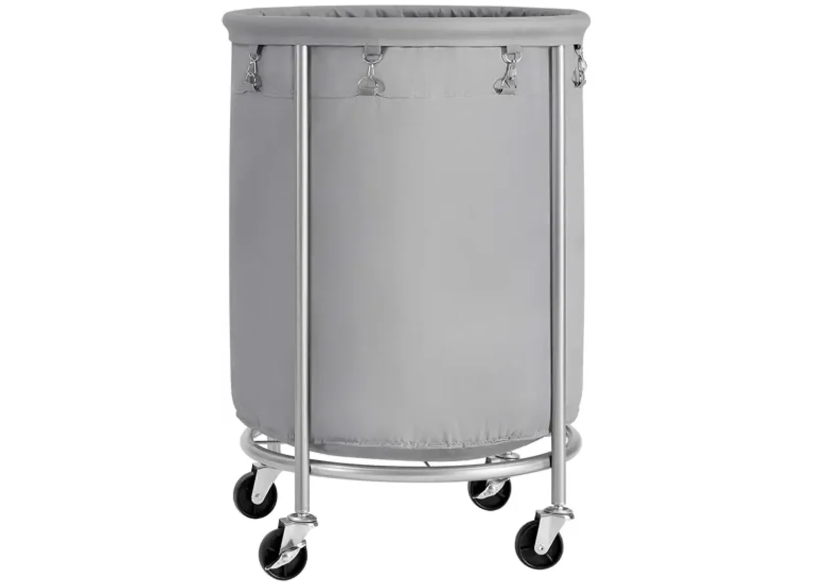 Laundry Basket with Wheels and Removable Bag, Steel Frame, 4 Casters and 2 Brakes