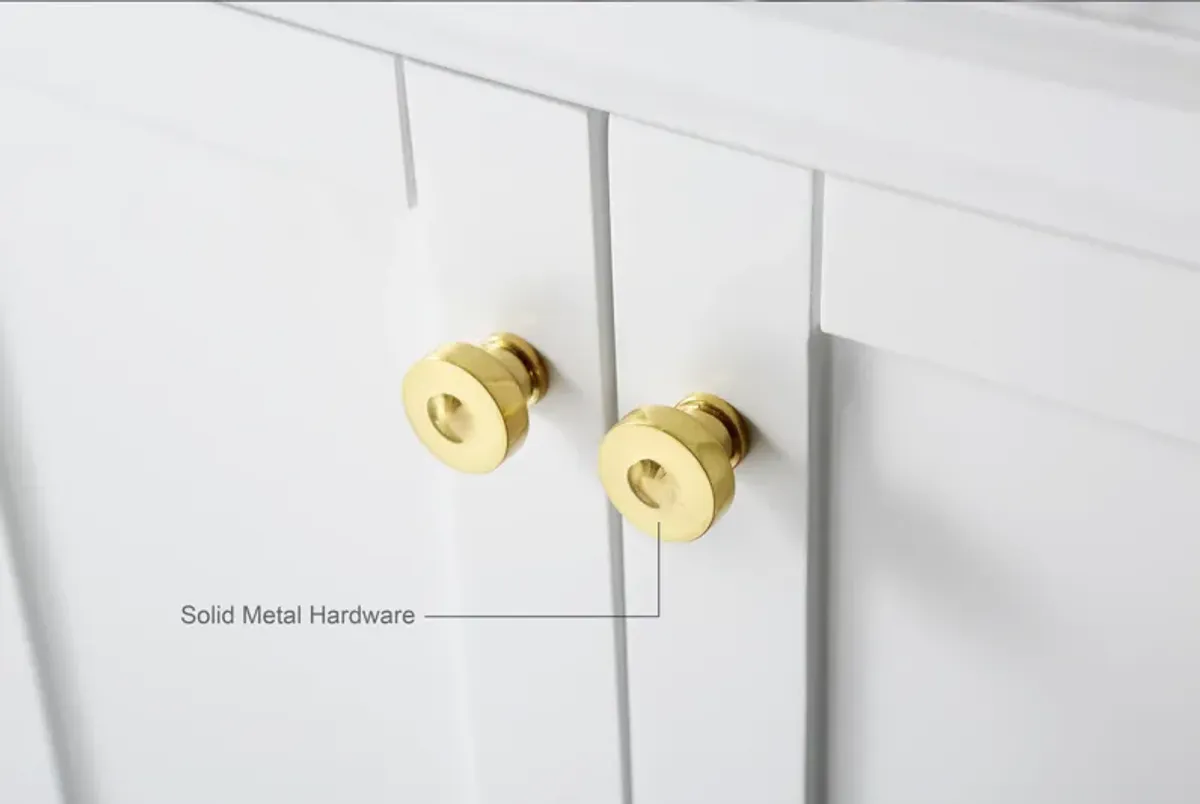 Audrey 66 in. Bath Vanity Set in White with Gold Hardware