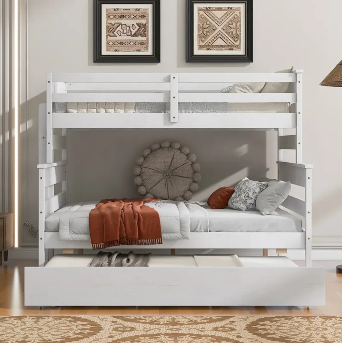 Merax Modern Bunk Bed with Trundle