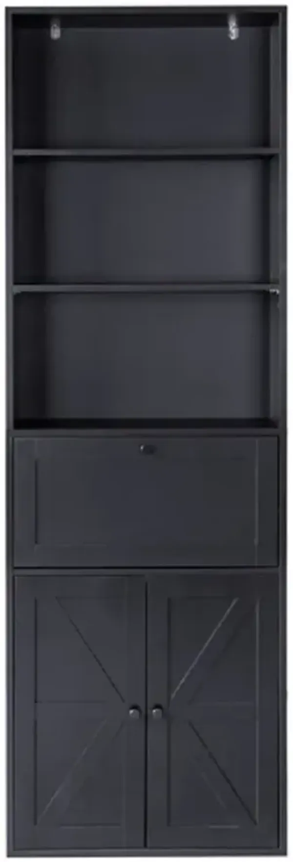 3-Layer Display Cabinet with 1 Drawer & 2 Doors, Double Z Frame