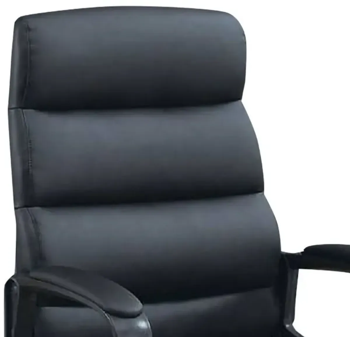 Office Chair with Horizontally Tufted Padded Back, Black-Benzara