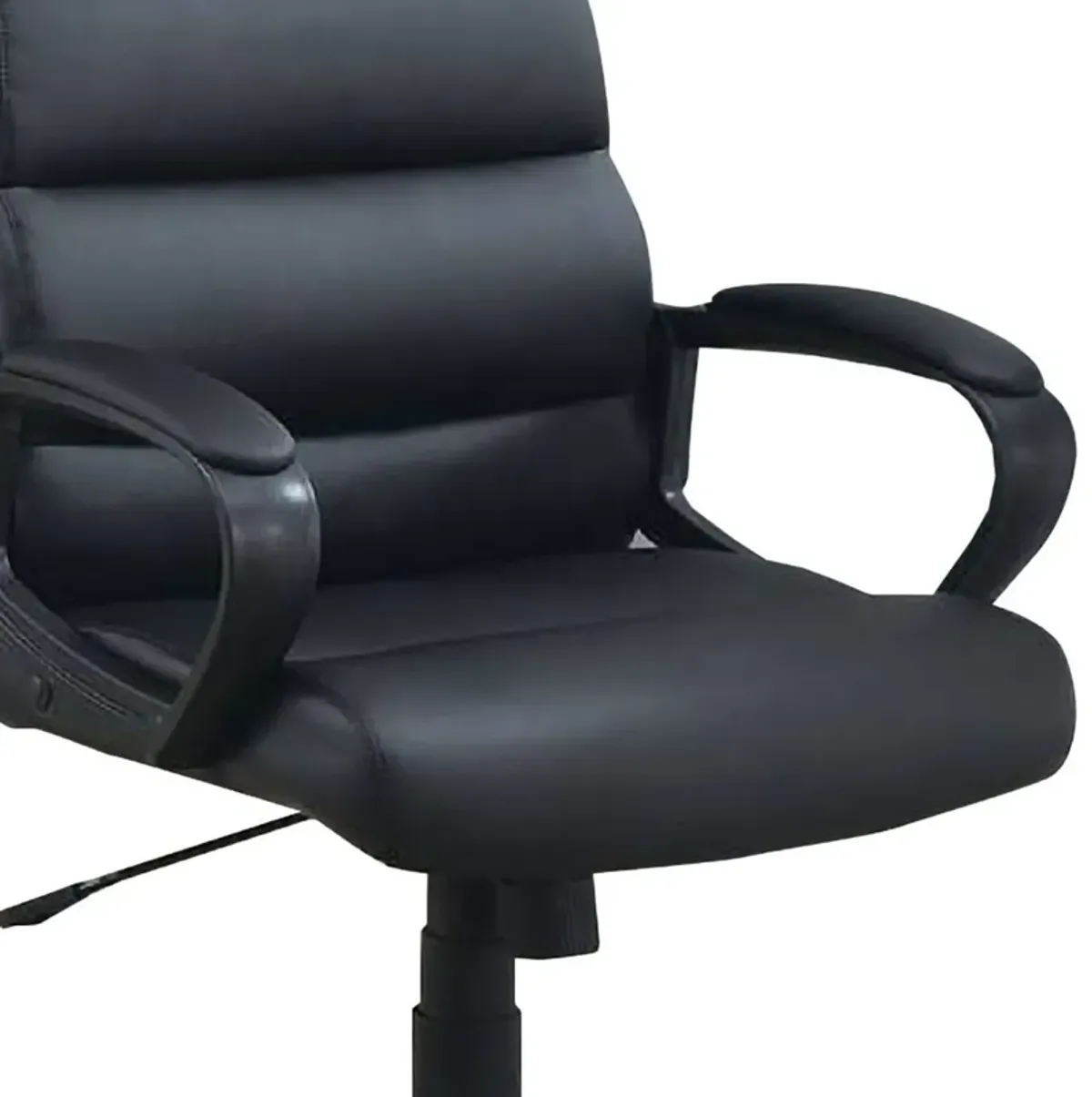 Office Chair with Horizontally Tufted Padded Back, Black-Benzara