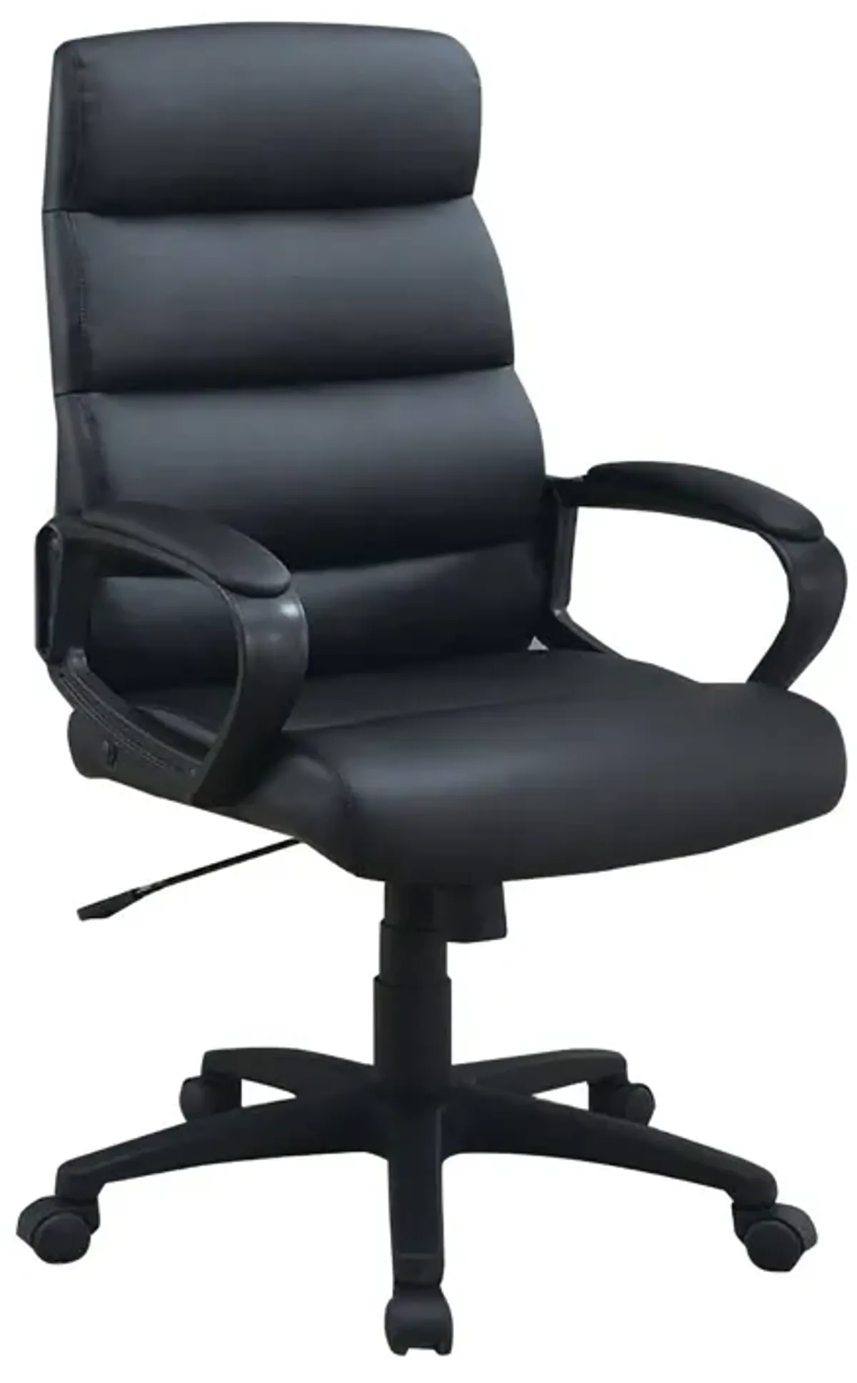 Office Chair with Horizontally Tufted Padded Back, Black-Benzara