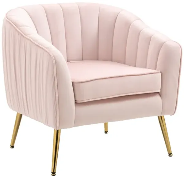 Velvet Accent Chair, Modern Barrel Chair With Ottoman, Arm Pub Chair For Living Room/Bedroom