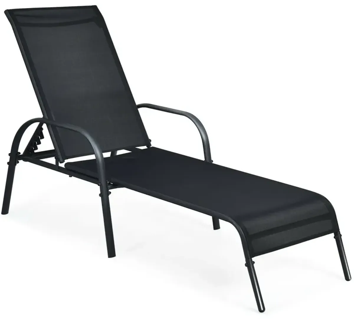 Adjustable Patio Chaise Folding Lounge Chair with Backrest