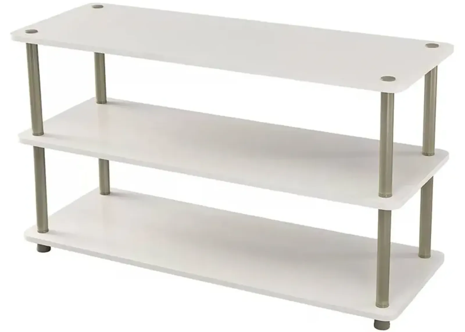 QuikFurn White 3-Shelf Modern Shoe Rack - Holds up to 12 Pair of Shoes