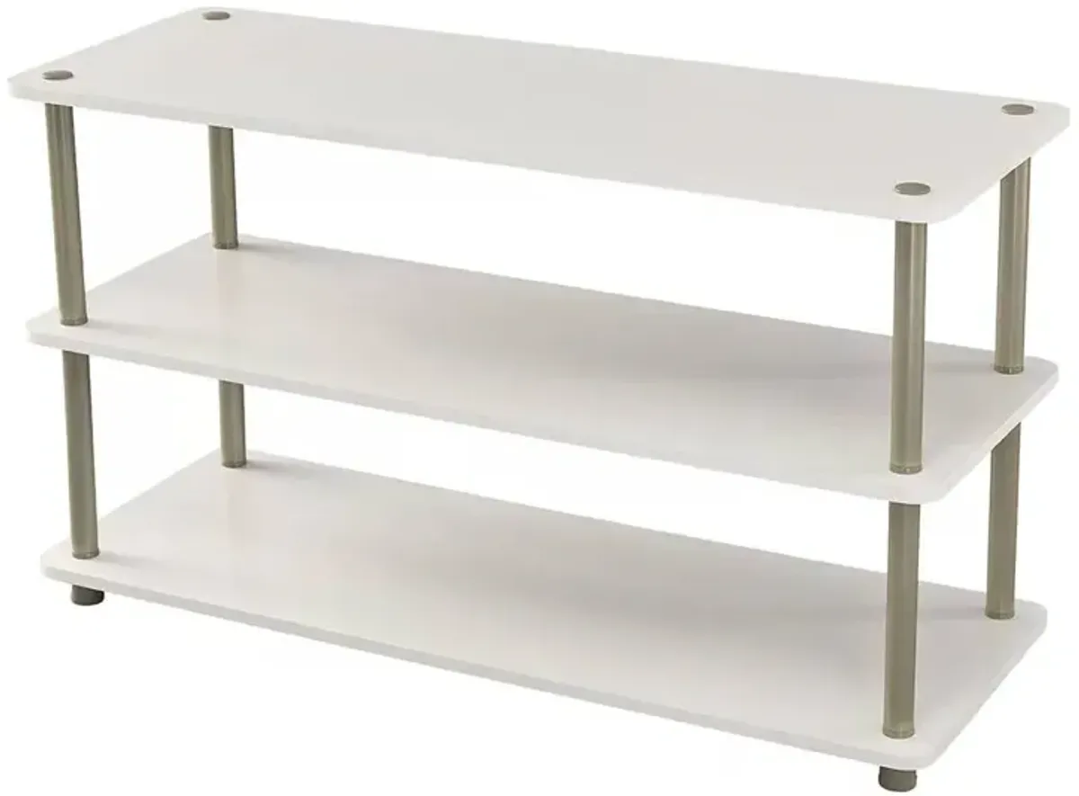 QuikFurn White 3-Shelf Modern Shoe Rack - Holds up to 12 Pair of Shoes