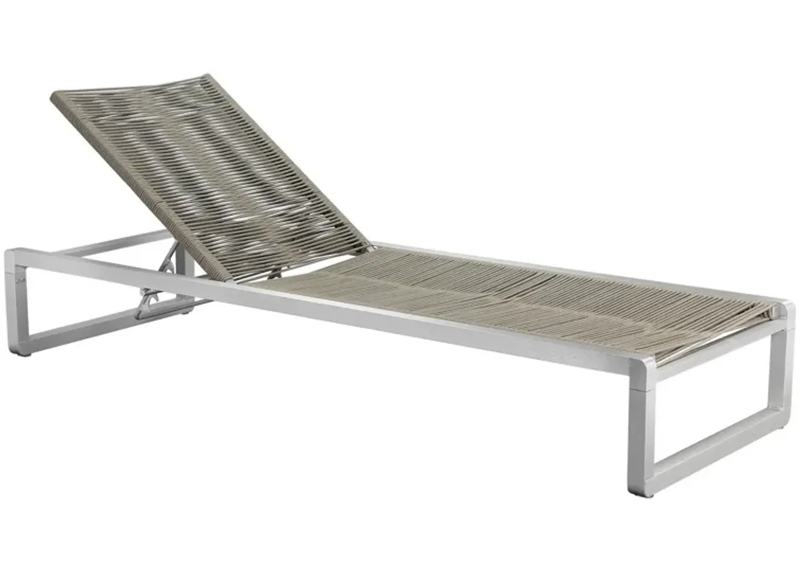 Kylo 76 Inch Outdoor Chaise Lounger, Smooth Gray Aluminum Frame, Adjustable-Benzara