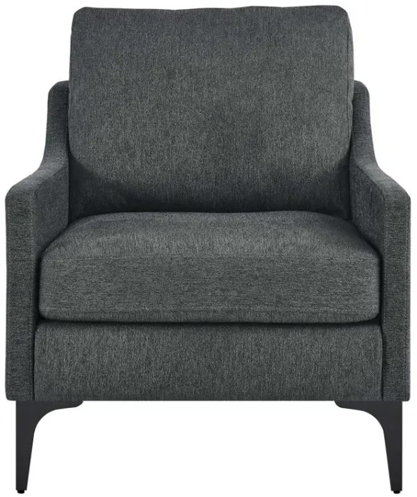 Corland Upholstered Fabric Armchair Gray