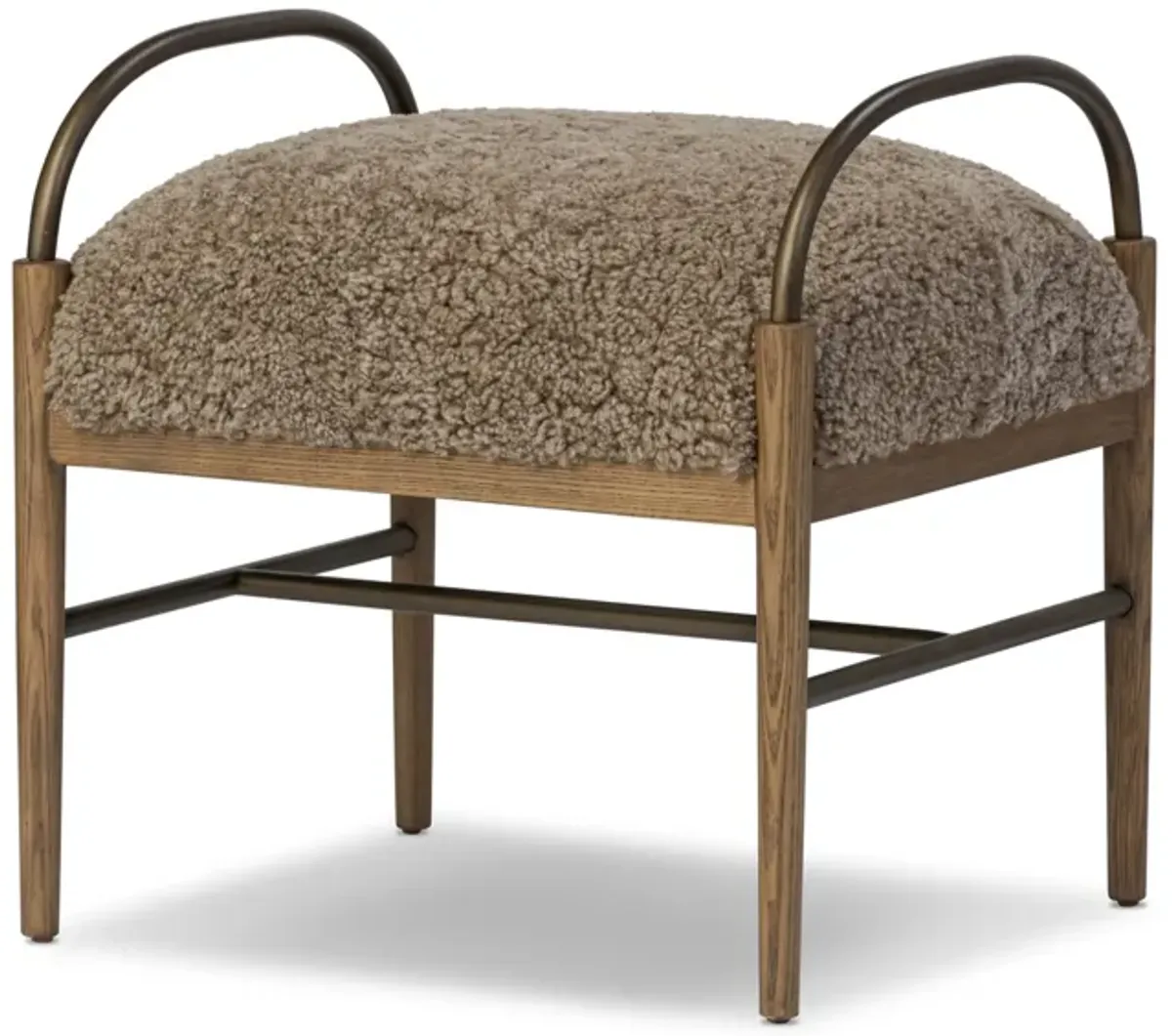 Demi Taupe Shearling Stool