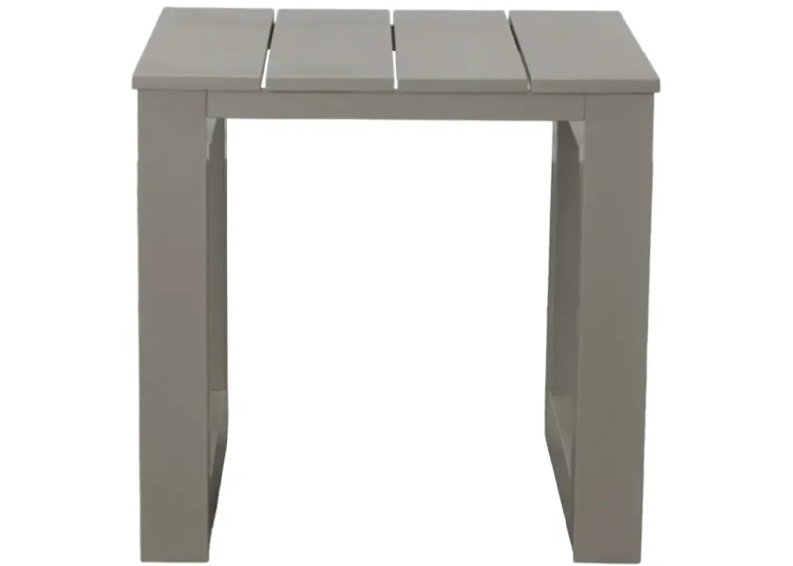 Versatile Patio End Table - Neutral Tones, Modern Geodesic Pattern - Rust-Resistant Aluminum, Scratch and Weather-Resistant