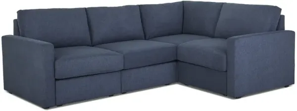 Flex 4-Seat Denim Sectional with Standard Arm