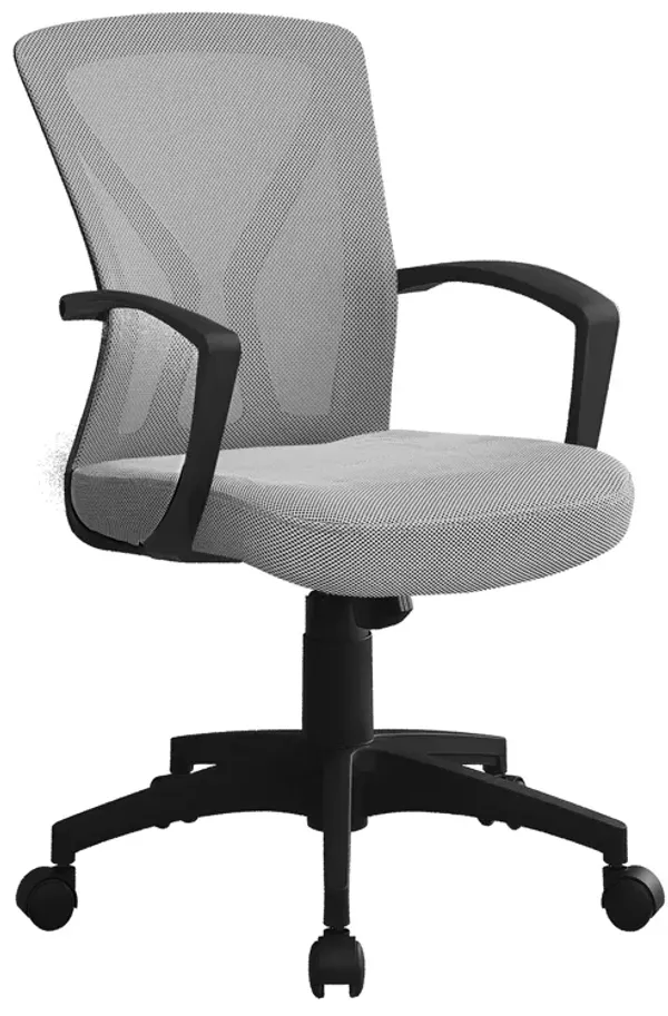 Monarch Specialties I 7340 Office Chair, Adjustable Height, Swivel, Ergonomic, Armrests, Computer Desk, Work, Metal, Fabric, Grey, Black, Contemporary, Modern