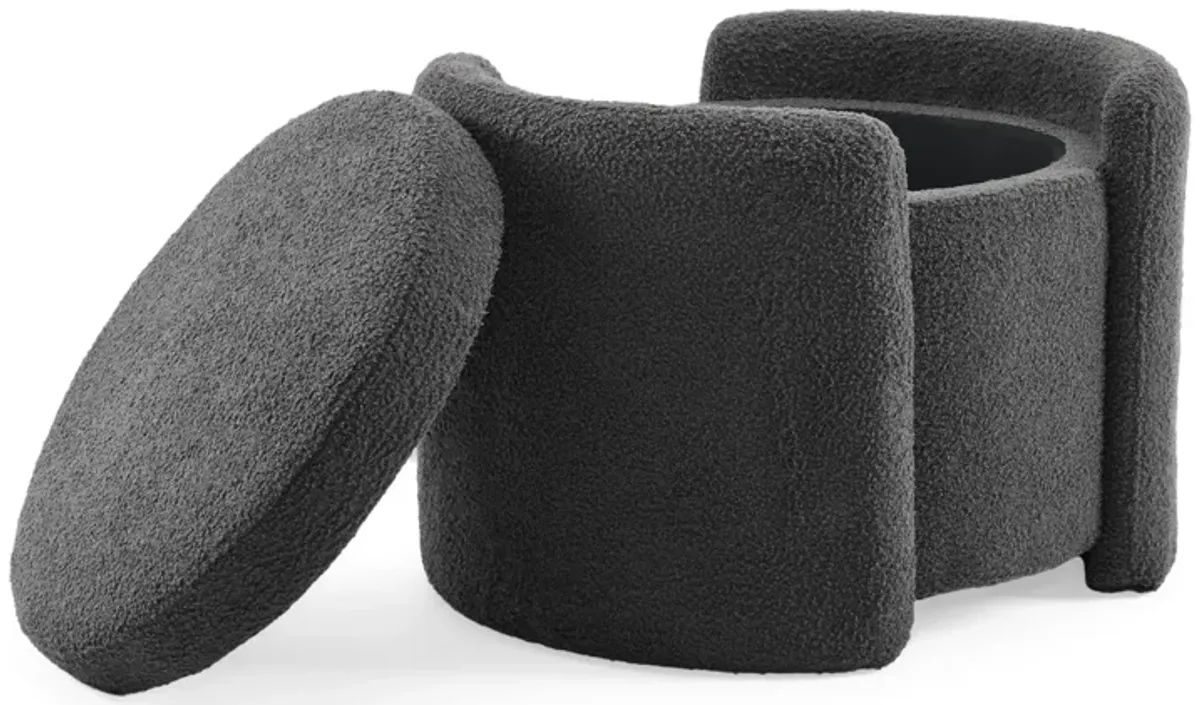 Merax Cozy Boucle Storage Ottoman