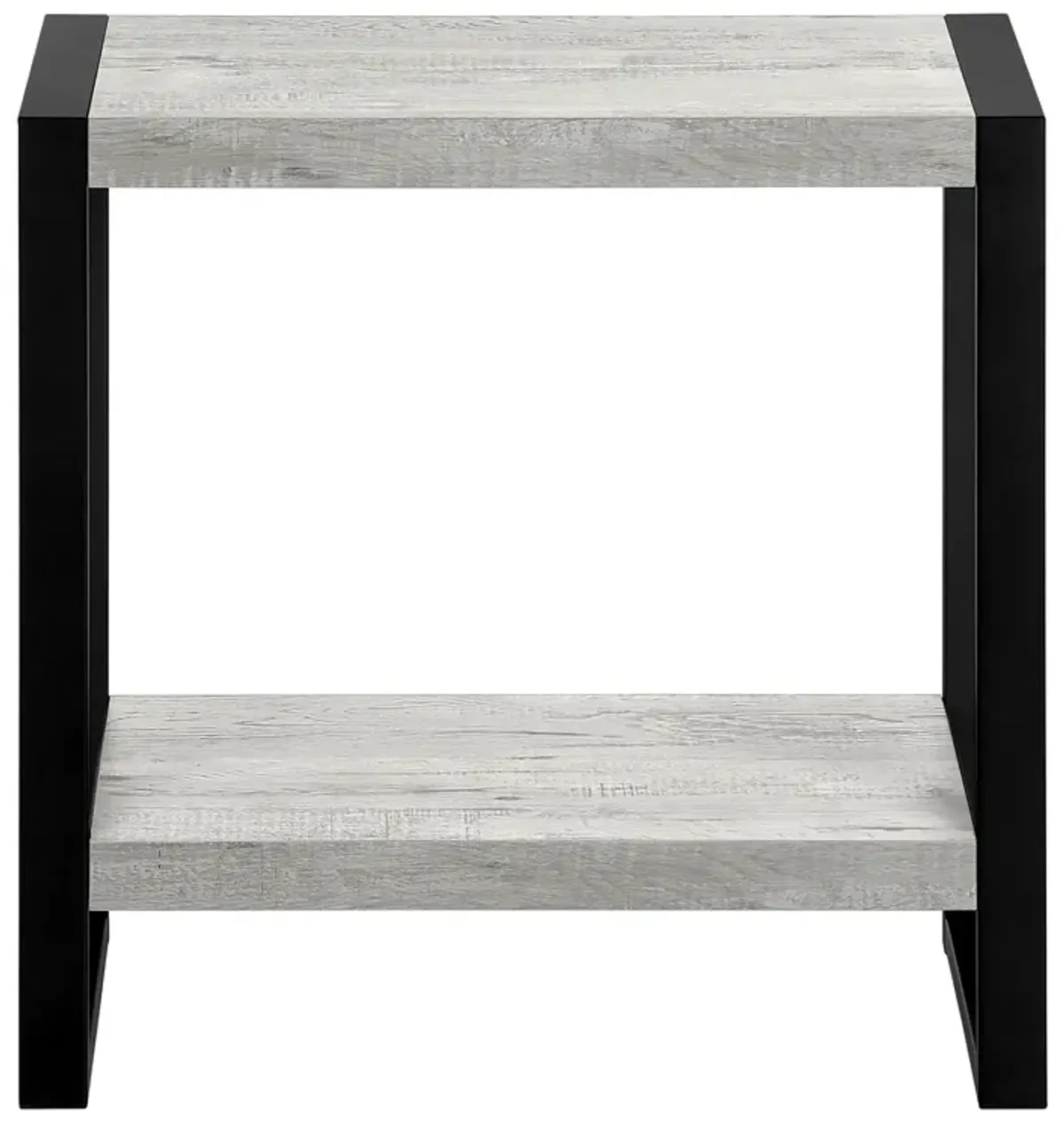 Monarch Specialties I 2857 Accent Table, Side, End, Nightstand, Lamp, Living Room, Bedroom, Metal, Laminate, Grey, Black, Contemporary, Modern