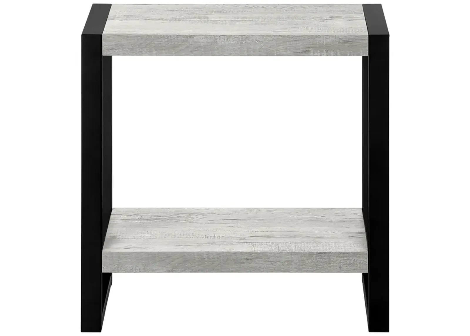 Monarch Specialties I 2857 Accent Table, Side, End, Nightstand, Lamp, Living Room, Bedroom, Metal, Laminate, Grey, Black, Contemporary, Modern