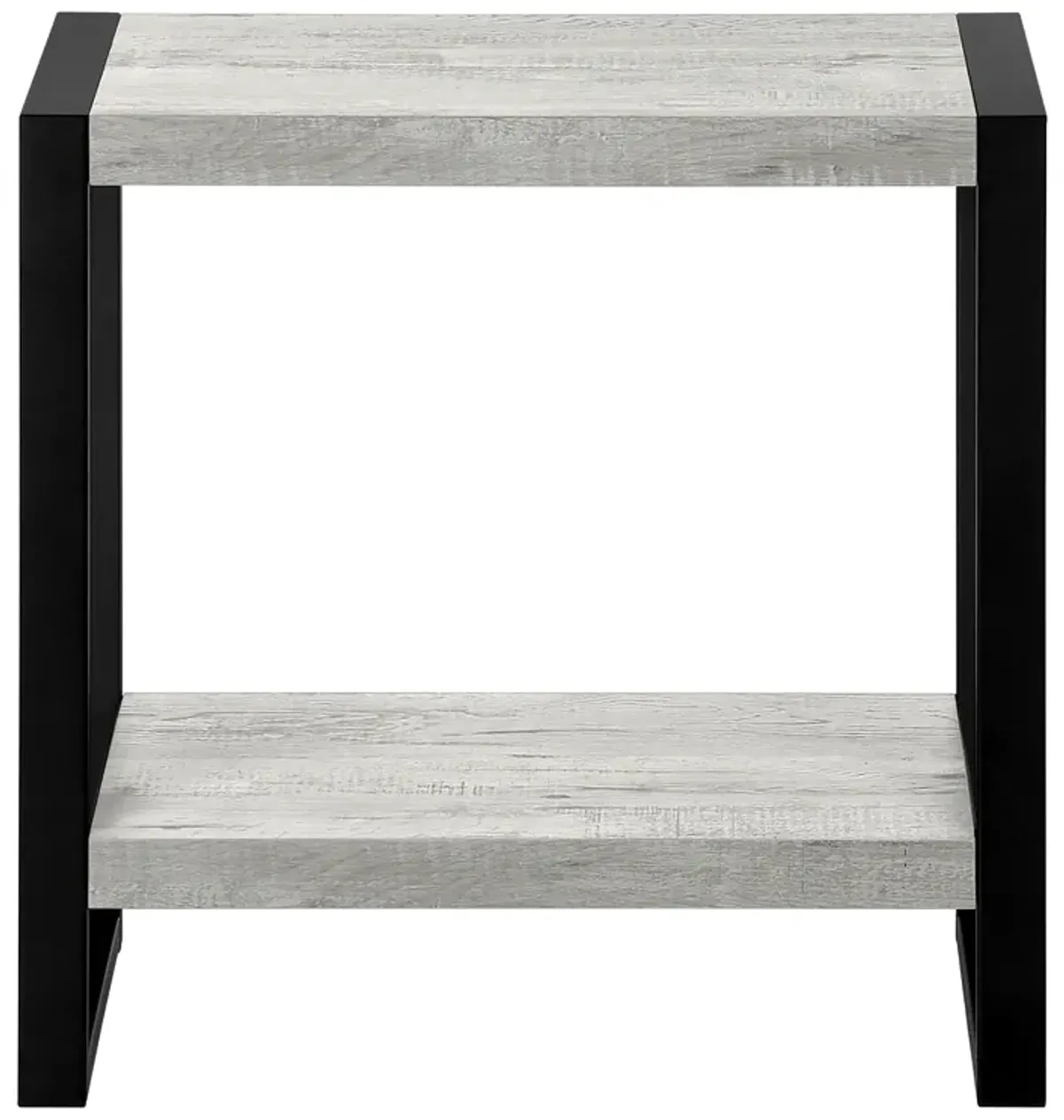 Monarch Specialties I 2857 Accent Table, Side, End, Nightstand, Lamp, Living Room, Bedroom, Metal, Laminate, Grey, Black, Contemporary, Modern