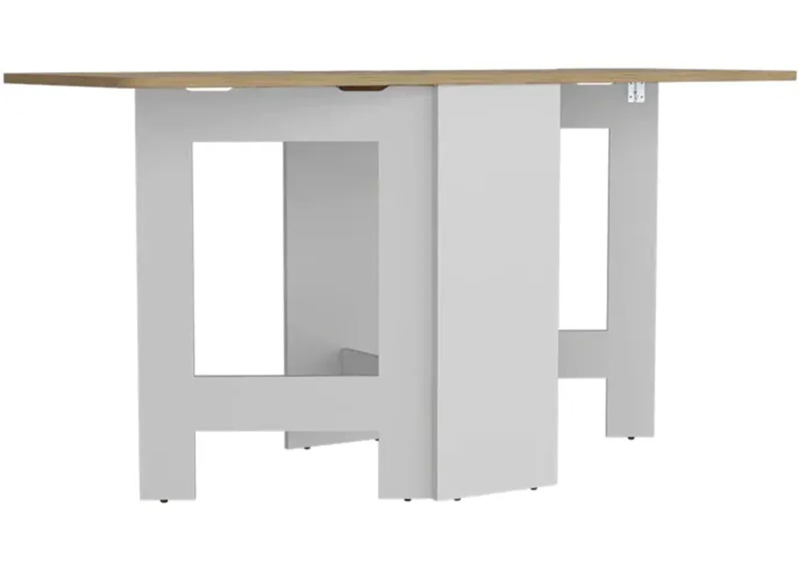 Folding Dining Table Evart, Living Room, White / Macadamia