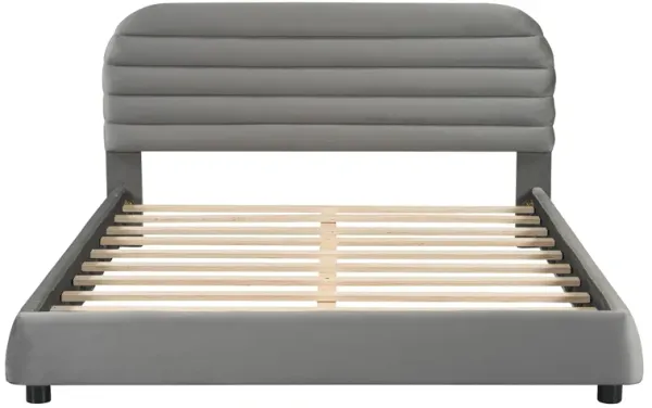 Merax Velvet Upholstered Platform Bed